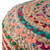 20" Blue Jute Round Pouf Ottoman