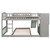 Gray Twin Over Twin Solid Wood Bunk Bed With Stairs And Slide And Drawers And Storage