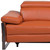 77" Orange and Black Italian Leather Power Reclining Loveseat