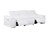 Three Piece White Genuine Leather Six Person Seating Set