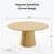 60" Oak Wood Pedestal Base Round Top Dining Table