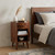 22" Chestnut Solid Wood Round One Drawer Nightstand