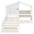 White Wood Twin House Bed