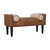 36" Brown Solid Wood Storage Bench With Cabinet