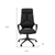 Black Fabric Tufted Seat Swivel Adjustable Executive Chair Fabric Back Plastic Frame