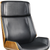 26" X 23" X 49" Black Bonded Leather And Bentwood Frame Executive Office Chair With Solid Chrome Base And Caster Wheels