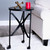 Homeroots Living Room 23" Black Industrial Rolling Round End Table, Black, Rolling