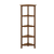 60" Walnut Solid Wood Four Tier Corner Bookcase