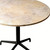 24" Two Piece White and Black Stone and Steel Rounded Bar Table