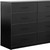 45" Black Wood and Fabric Eight Drawer Double Dresser