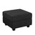 26" Black Polyester Blend Storage Ottoman