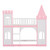 Pink And White Twin Over Twin Princess Solid Wood Bunk Bed