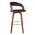 Homeroots Living Room 37" Brown Faux Leather and Solid Wood Swivel Counter Height Bar Chair