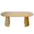 79" Natural Solid Wood Double Pedestal Base Oval Dining Table