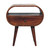 24" Brown Solid Wood One Drawer Nightstand