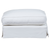 Sunset Trading Ariana Slipcovered Ottoman | Performance Fabric Washable Water-Resistant Stain-Proof | White