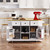 53" White Wood Rolling Kitchen Island With Storage