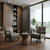 Set of Three Brown Solid Wood Round Solid Furniture Set