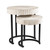 Homeroots Living Room Set Of Two 21" White Solid Wood And Iron Round Nested Tables, White, Set of Two