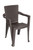 Set of Four Espresso Textured Heavy Duty Plastic Outdoor Stacking Arm Chairs