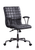 24" X 25" X 36" Vintage Black Top Grain Leather Aluminum Metal Upholstered (Seat) Casters Engineered Wood Executive Office Chair