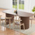 79" Brown Solid Wood Double Pedestal Base Oval Dining Table