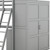 Gray Platform Wood Full Double Loft Bed with Desk and Shelves