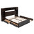 Espresso Wood Queen Bed Frame With Trundle And Drawers