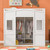 White Four Poster Wood Twin Loft Bed With Drawer And Cabinet