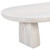 51" White Solid Wood and Wood Oval Pedestal Coffee Table
