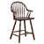 Sunset Trading Andrews 24" Windsor Barstool with Arms | Counter Height Stool | Distressed Chestnut Brown | Set of 2 