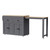 51" Gray Wood Barn Door Rolling Kitchen Island