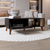 Vance 47" Wide Coffee Table with One Open Shelf and One pull Down Cabinet Door