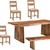 Six Piece Natural Solid Wood Dining Set with Four Chairs and One Bench