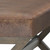 48" Chestnut and Brown Faux Leather and Solid Wood Upholstered Distressed Bench