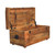 35" Brown Solid Wood Storage Bench
