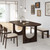 79" Walnut Solid Wood Mirrored Double Pedestal Base Oval Dining Table