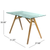 Mid-Century Acacia Wood, Glass Top Office Desk