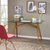 Mid-Century Acacia Wood, Glass Top Office Desk