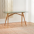 Mid-Century Acacia Wood, Glass Top Office Desk