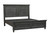 Black Carved Floral Distressed Solid Wood King Bed Frame