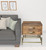 Homeroots Living Room 21" Brass and Brown Solid Wood and Iron Square End Table with Drawer