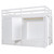 White Four Poster Wood Twin Loft Bed with Shelves