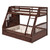 Espresso Twin Over Full Wood Bunk Bed With Stairs And Storage