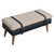 35" Dark Olive Green and Brown Genuine Leather and Solid Wood Upholstered Bench