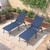 Set of Two Navy Blue Aluminum Six Position Adjustable Outdoor Chaise Lounges