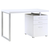 White 3-drawer Reversible Office Desk