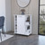 15" White Wood Bar Cart