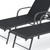 Set of Two Black Aluminum Six Position Adjustable Outdoor Chaise Lounges