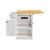 53" White Wood Barn Door Rolling Kitchen Island Set With Storage With USB